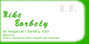 mike borbely business card
